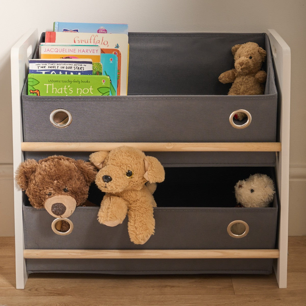 Kids 2 Tier Storage Unit & Organiser - White/Grey 🇬🇧