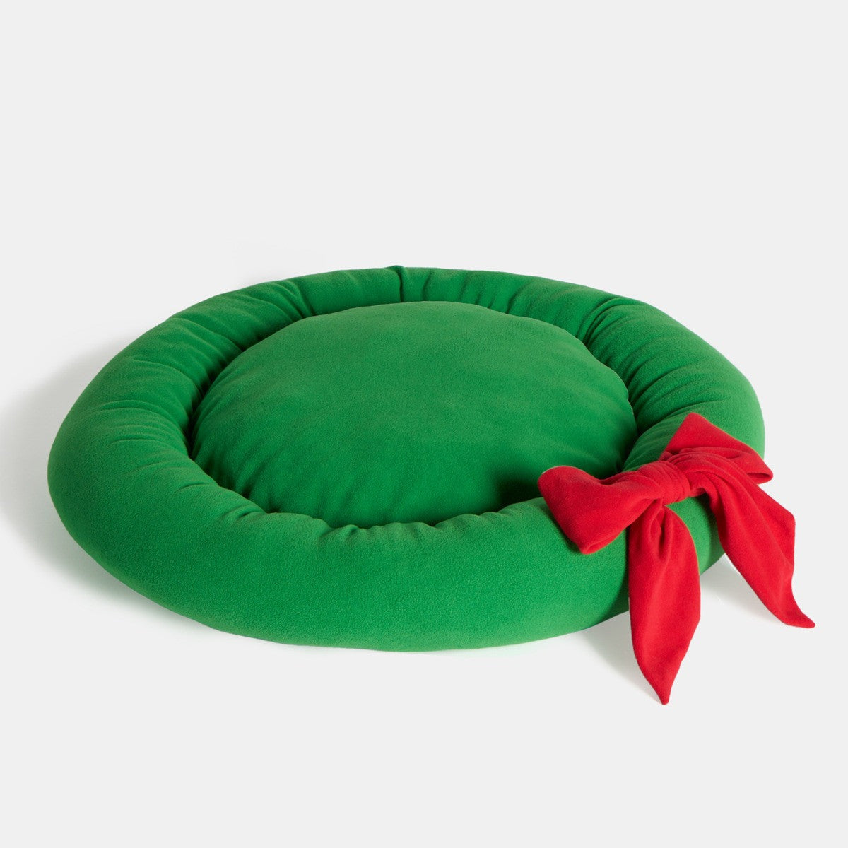 Christmas Bow Wreath Pet Bed - Green 🇬🇧
