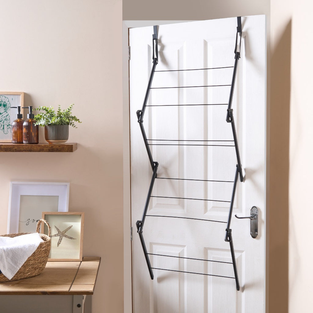 5m Over Door Concertina Airer - Black 🇬🇧