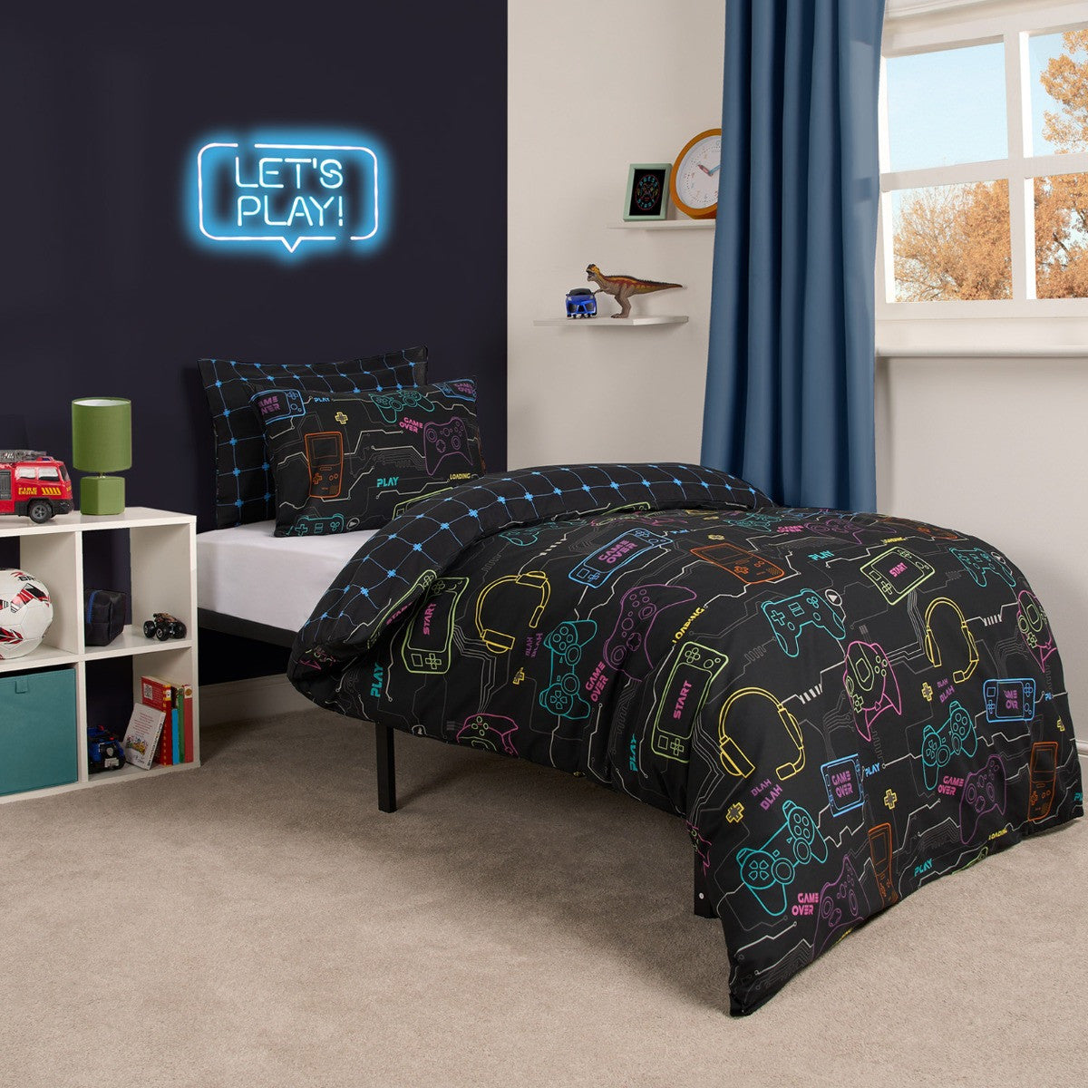 Gaming Print Reversible Duvet Set - Black 🇬🇧
