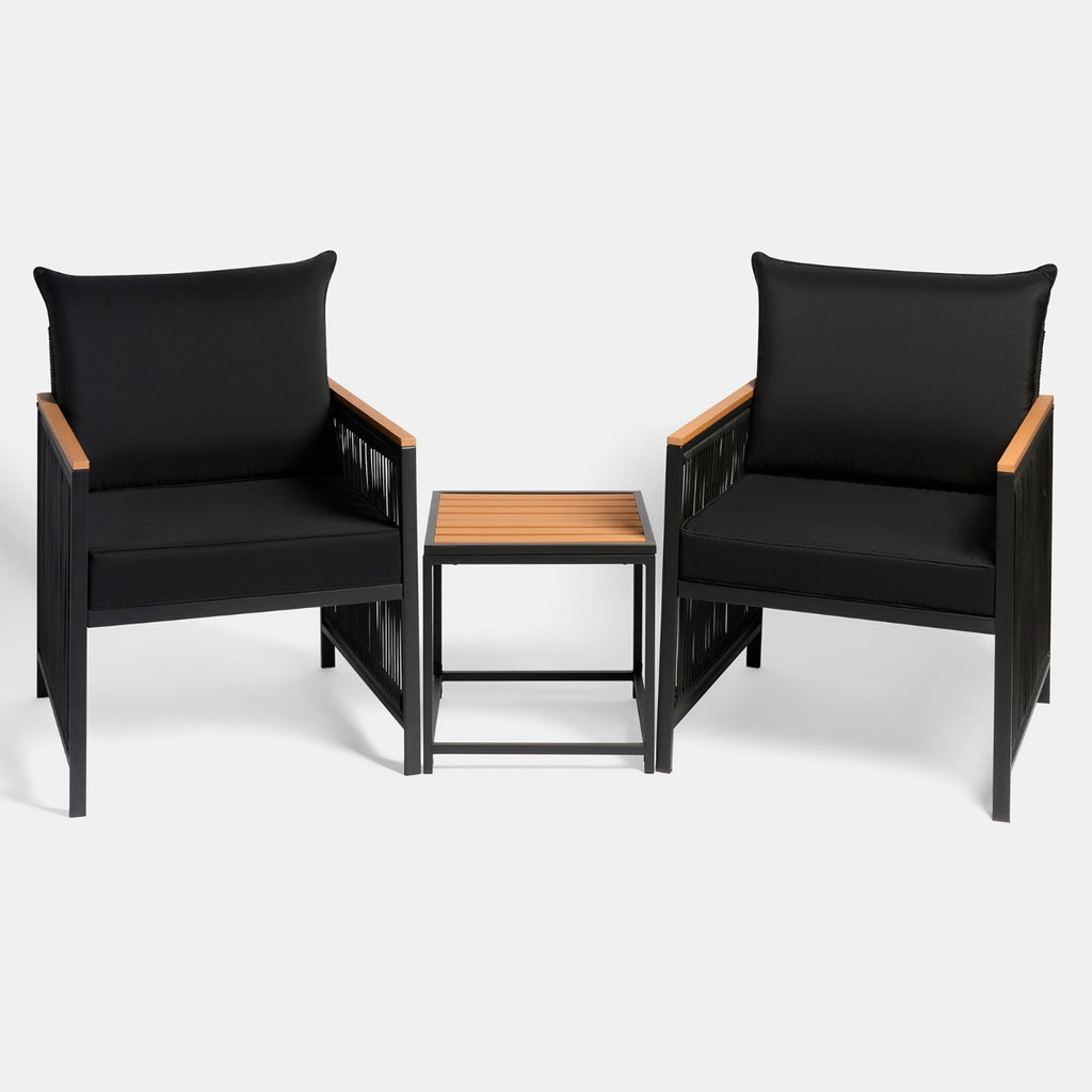 Dubai 2 Seater Luxe Bistro Set - Black 🇬🇧