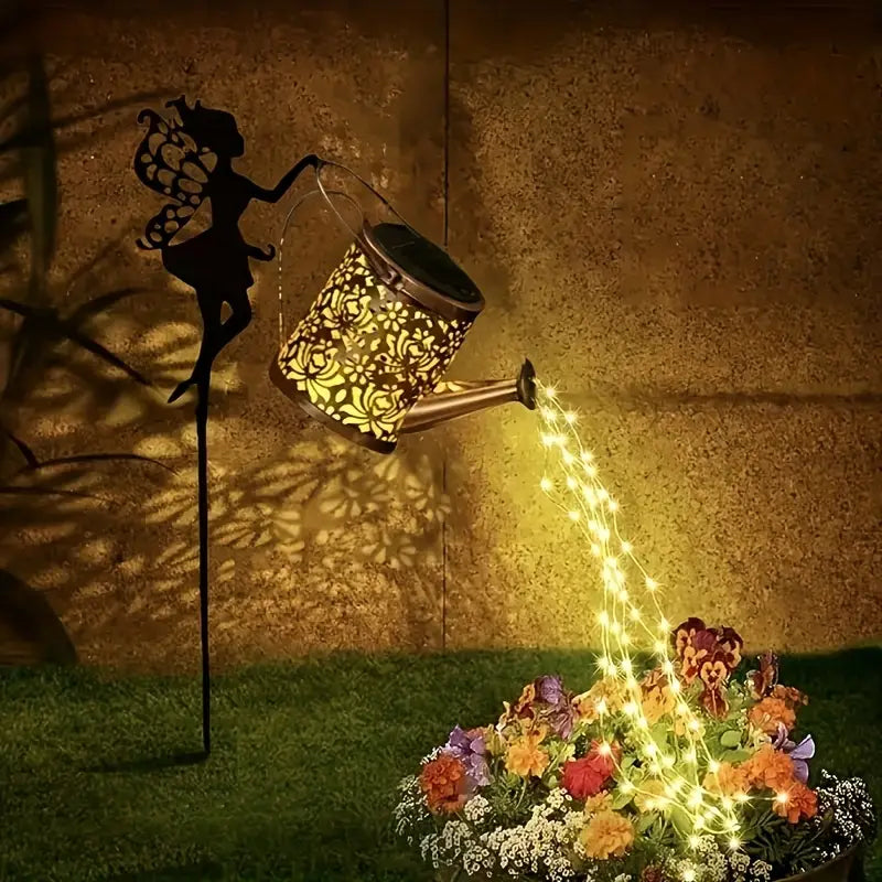 1 Solar watering can fairy garden string LED lights 🇨🇳