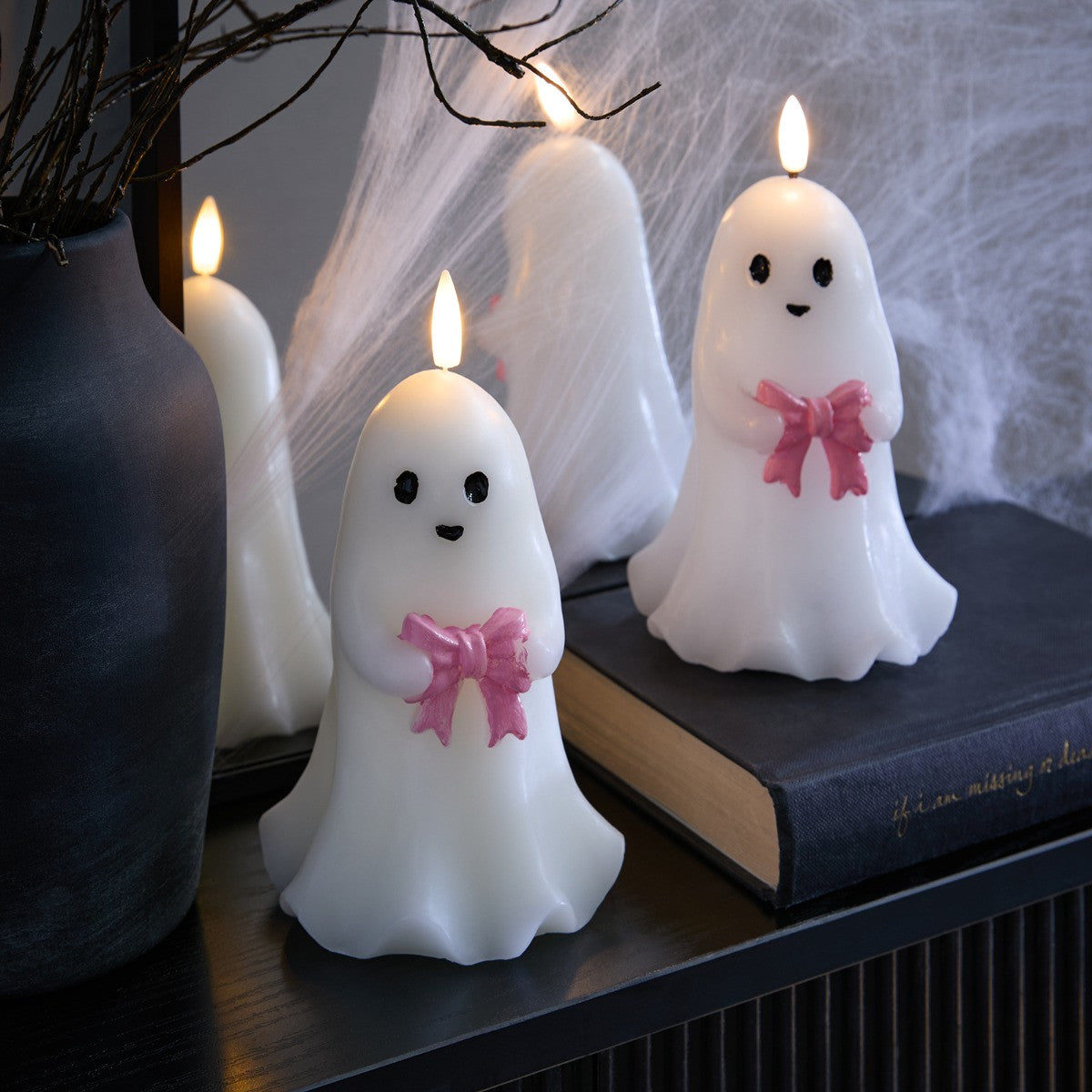 2 Pack Ghost LED Candles - White 🇬🇧