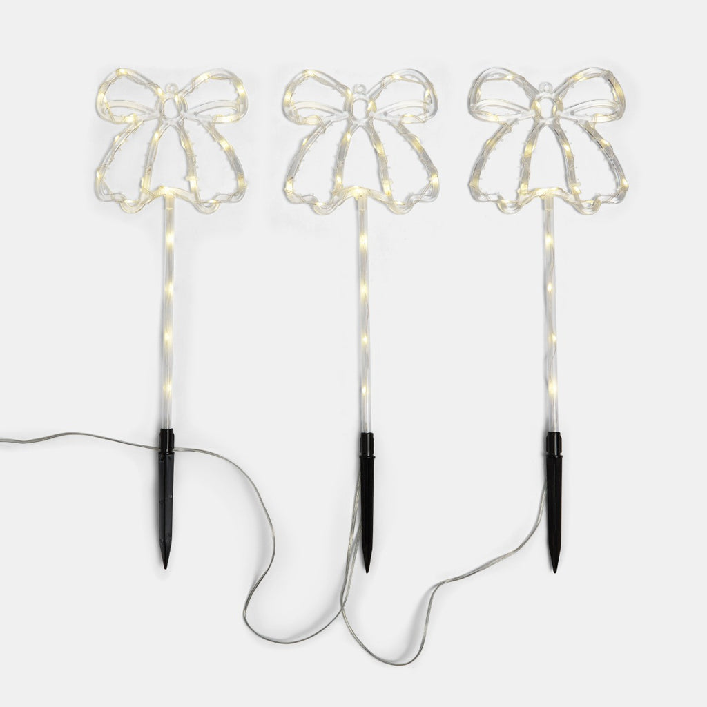 3 Pack Bow Stake Lights - Warm White 🇬🇧