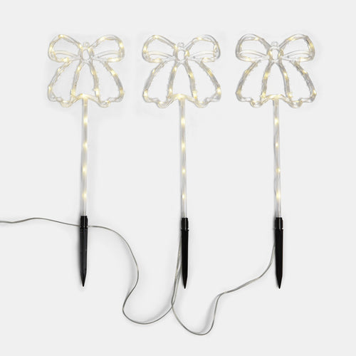 3 Pack Bow Stake Lights - Warm White 🇬🇧