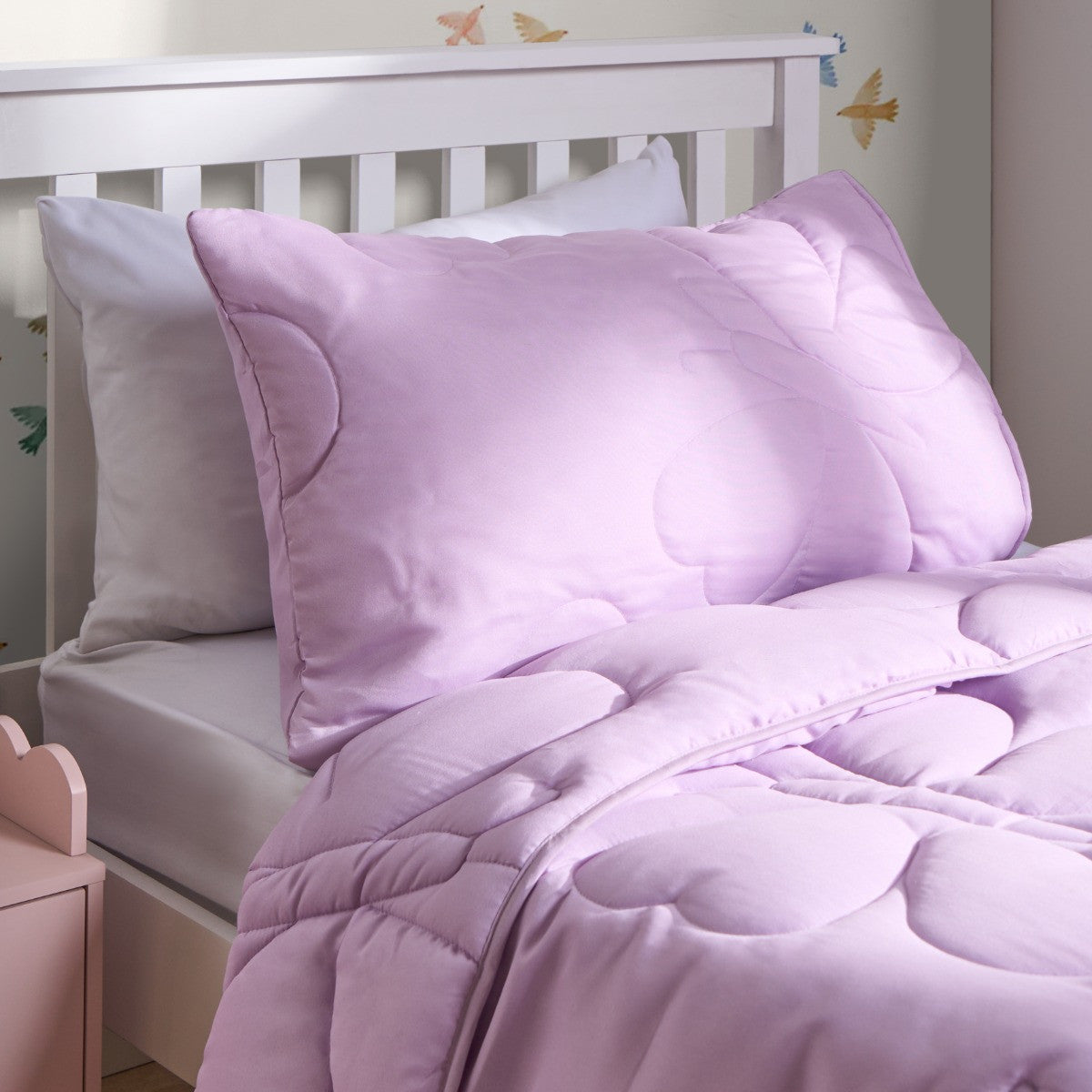 Coverless Butterfly Quilted 7.5 Tog Duvet Set - Lilac 🇬🇧