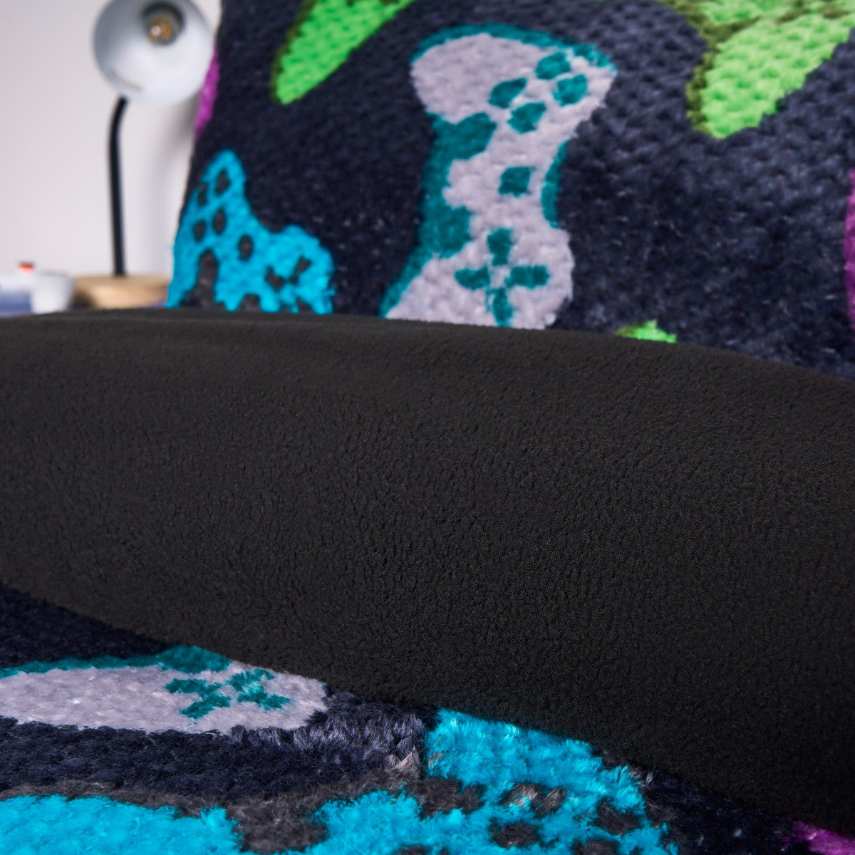 Gaming Print Waffle Fleece Duvet Cover Set - Navy 🇬🇧