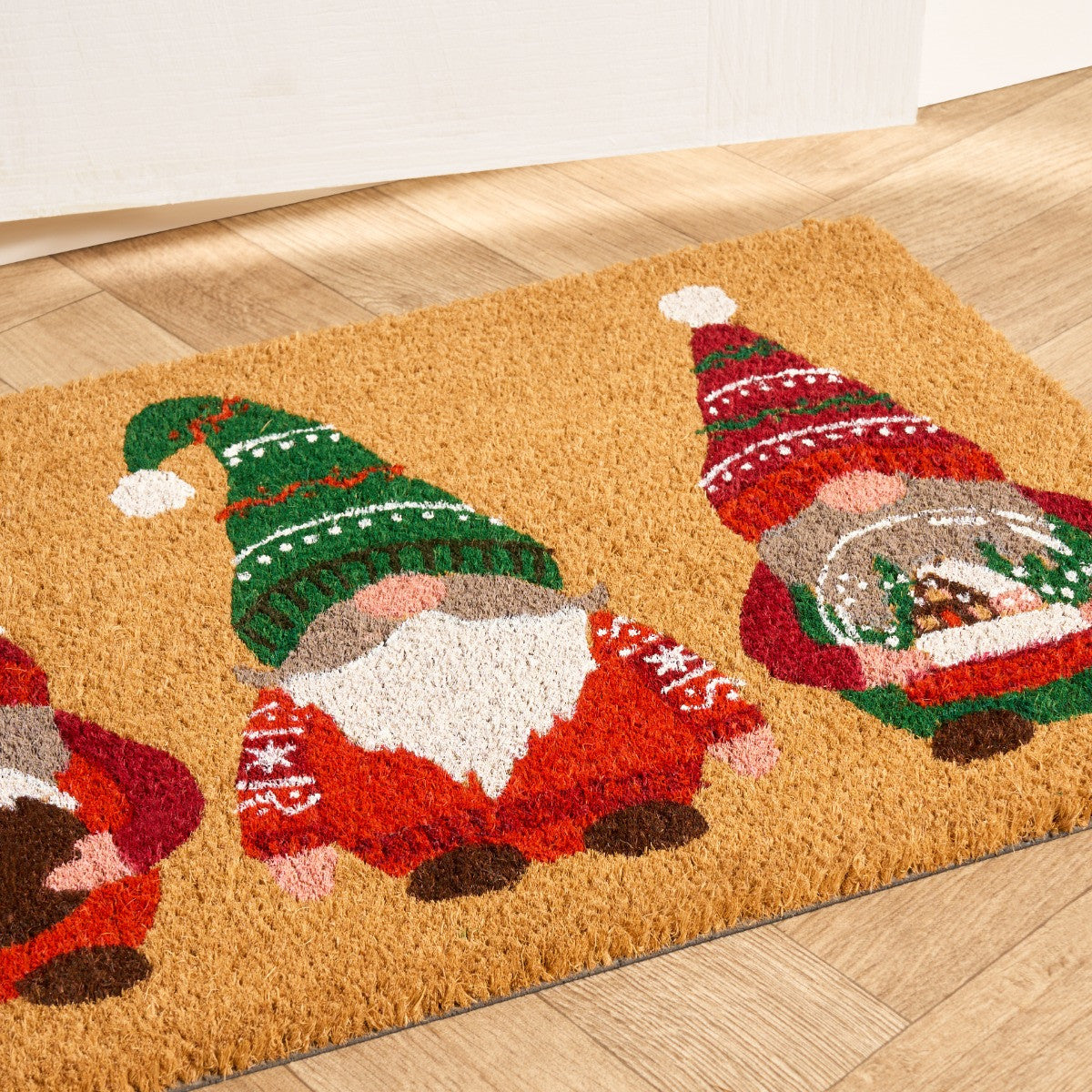 Christmas Gonk Print Coir Mat - Natural 🇬🇧