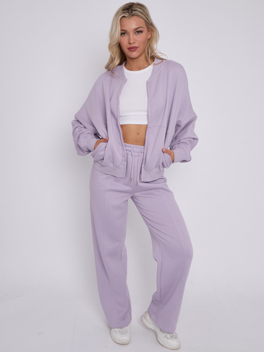 Oversized Bomber Style Fleece Zipper Co-ord 🇬🇧