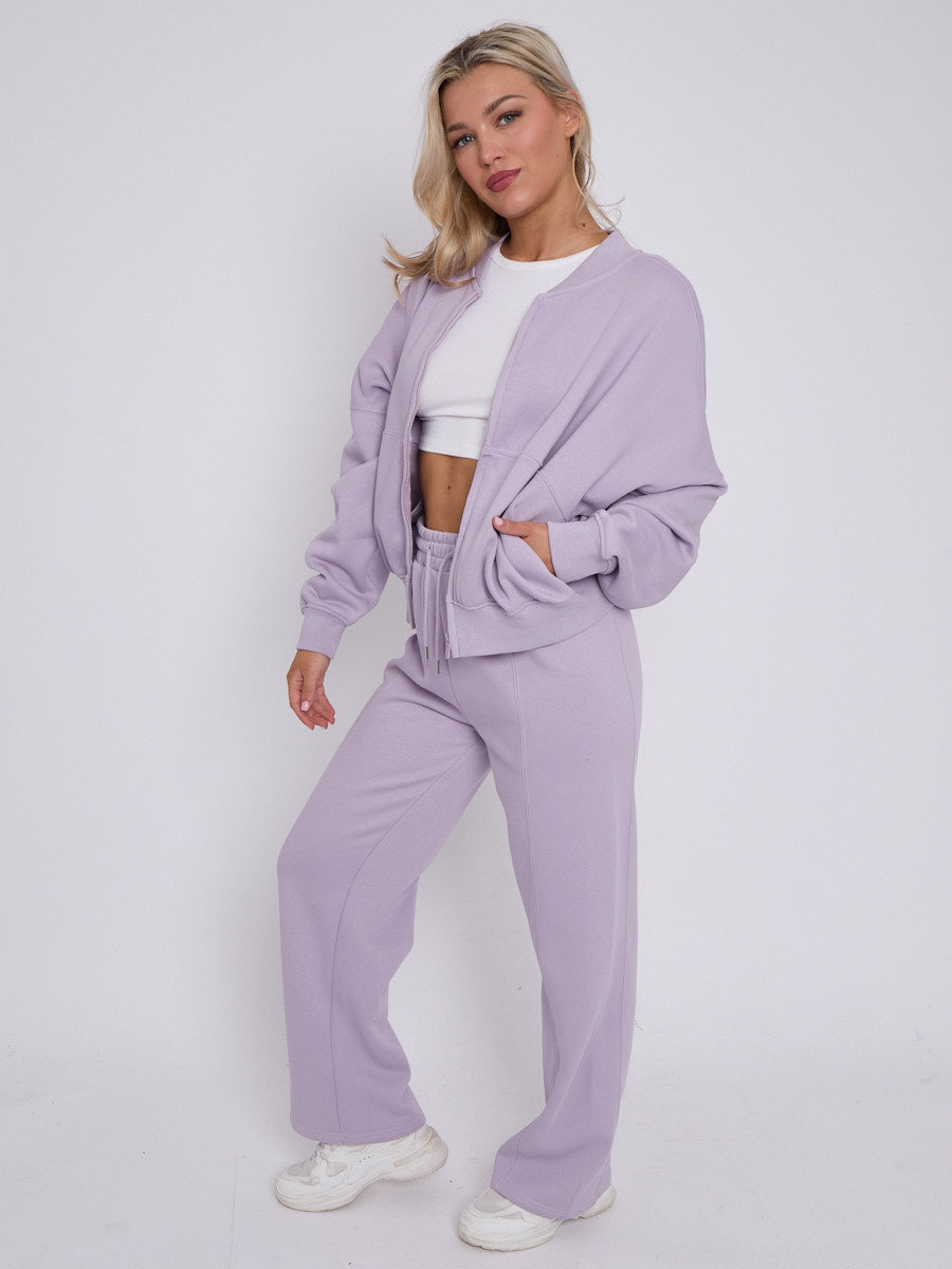 Oversized Bomber Style Fleece Zipper Co-ord 🇬🇧