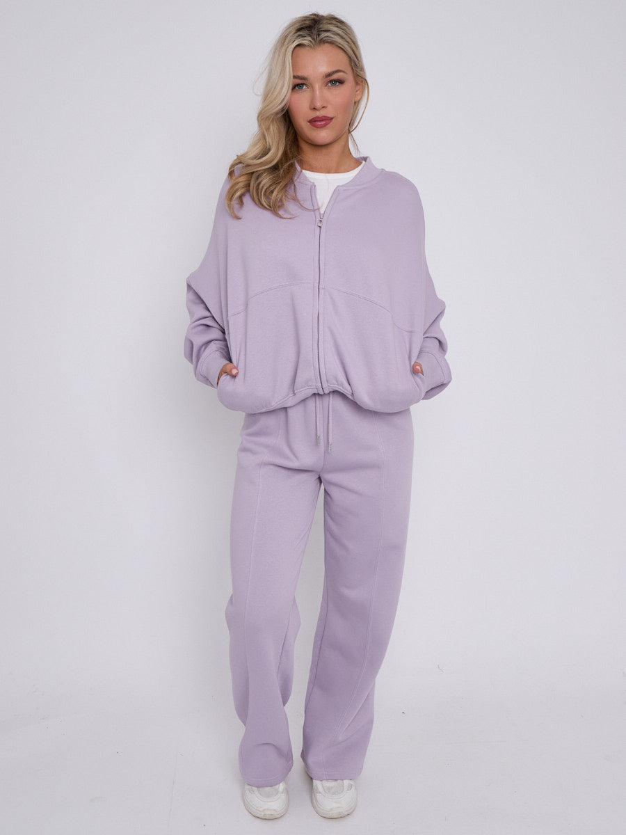 Oversized Bomber Style Fleece Zipper Co-ord 🇬🇧