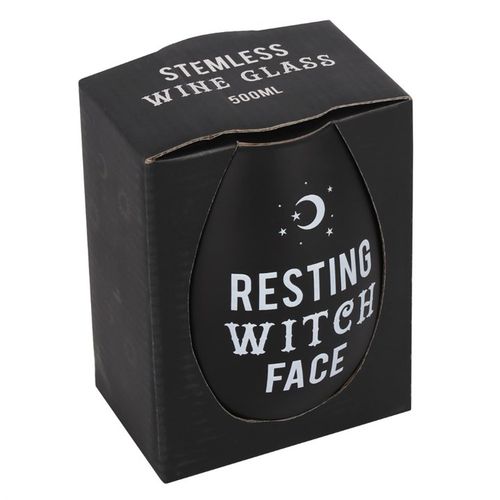 Resting Witch Face Stemless Wine Glass 🇬🇧