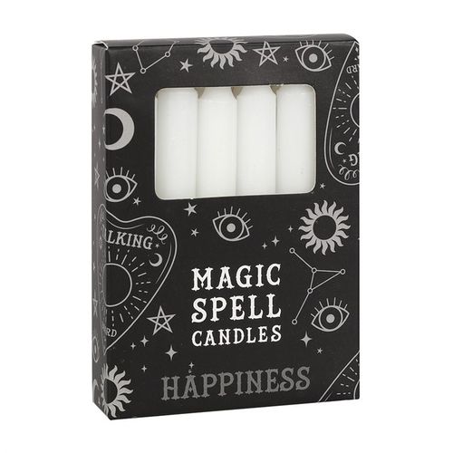 Set of 12 White 'Happiness' Spell Candles 🇬🇧