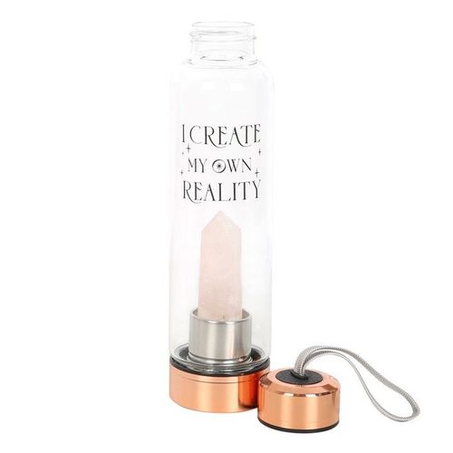 Rose Quartz Create My Own Reality Glass Water Bottle 🇬🇧