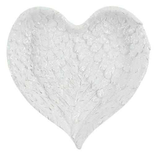 Glitter Heart Shaped Angel Wing Trinket Dish 🇬🇧