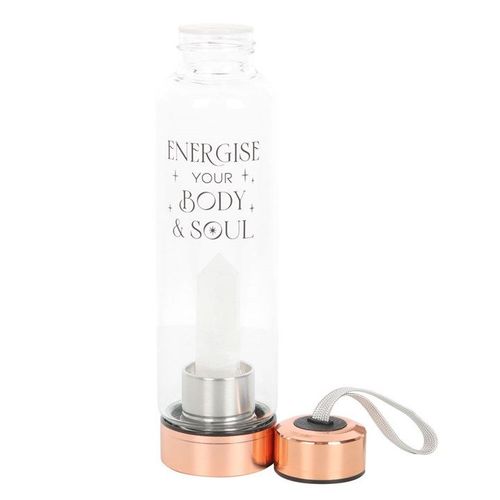 Clear Quartz Body and Soul Glass Water Bottle 🇬🇧