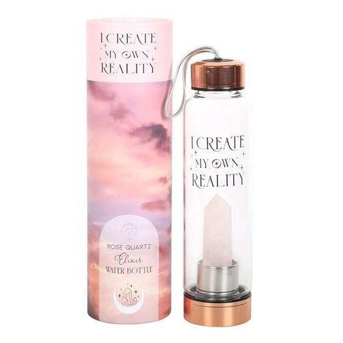 Rose Quartz Create My Own Reality Glass Water Bottle 🇬🇧