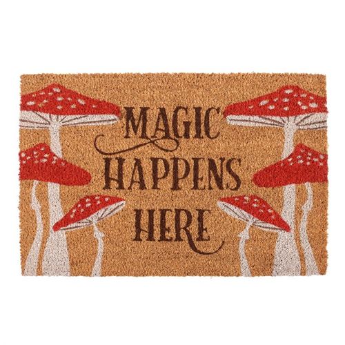 Natural Magic Happens Here Mushroom Doormat 🇬🇧