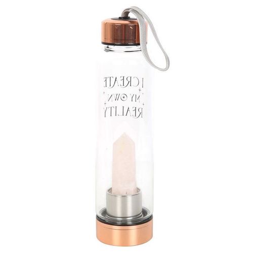 Rose Quartz Create My Own Reality Glass Water Bottle 🇬🇧