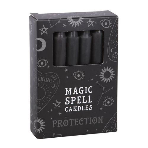 Set of 12 Black 'Protection' Spell Candles 🇬🇧