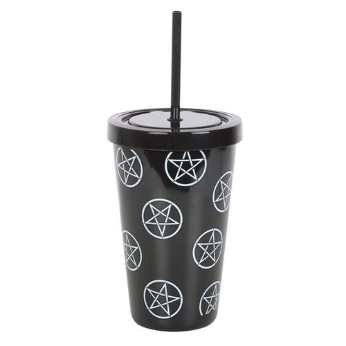 Pentagram Plastic Tumbler with Straw 🇬🇧