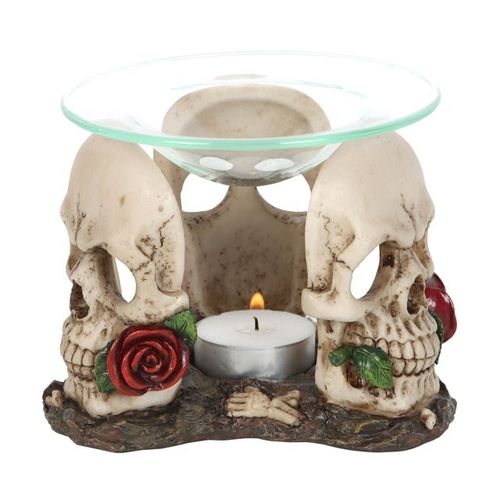 Resin and Glass Skull Rose Oil Burner 🇬🇧
