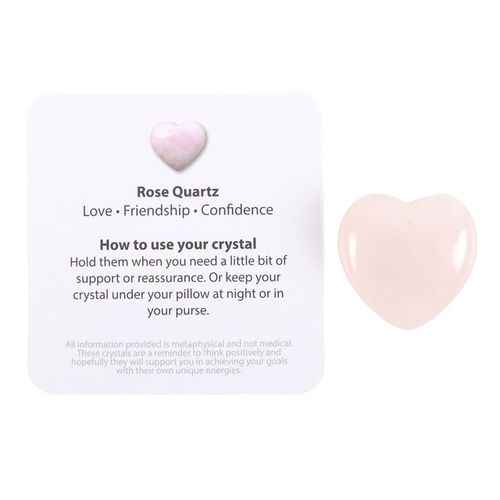 I Love You Rose Quartz Crystal Heart in a Bag 🇬🇧