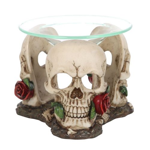 Resin and Glass Skull Rose Oil Burner 🇬🇧