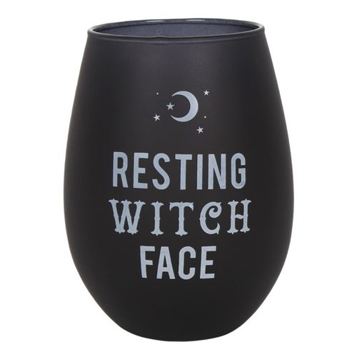 Resting Witch Face Stemless Wine Glass 🇬🇧