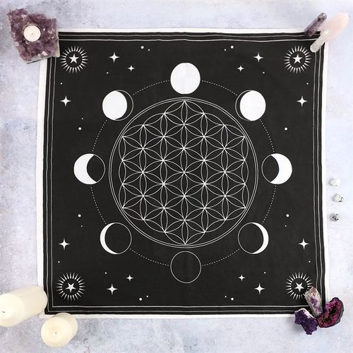 Moon Phase Crystal Grid Altar Cloth 🇬🇧