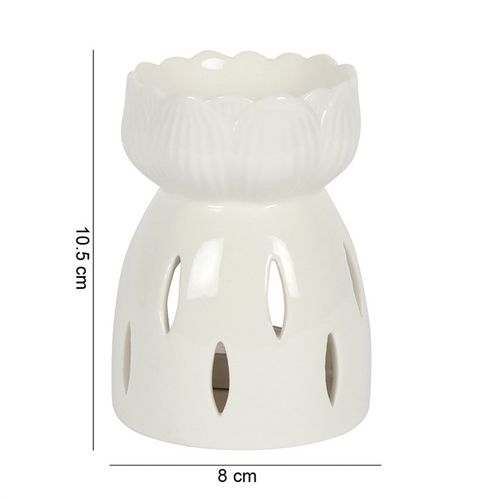 White Gloss Lotus Flower Oil Burner 🇬🇧