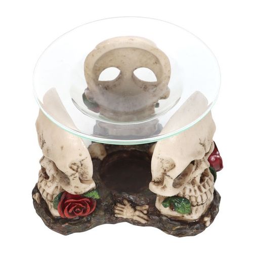 Resin and Glass Skull Rose Oil Burner 🇬🇧