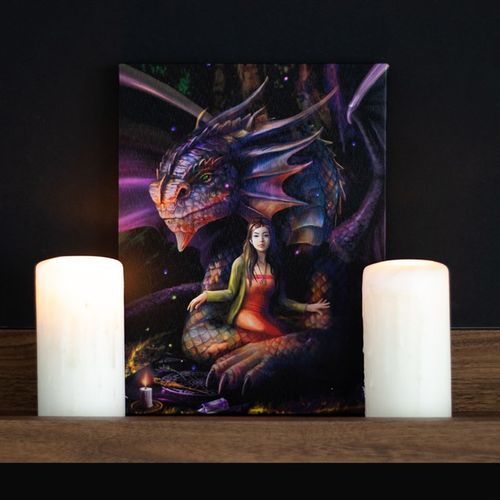 19x25cm Spirit Dragon Canvas Plaque by Anne Stokes 🇬🇧