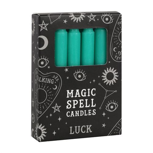 Set of 12 Green 'Luck' Spell Candles 🇬🇧