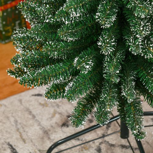 HOMCOM 7.5FT Artificial Snow Dipped Christmas Tree Xmas Pencil Holiday Home Indoor Decoration with Foldable Black Stand 🇬🇧