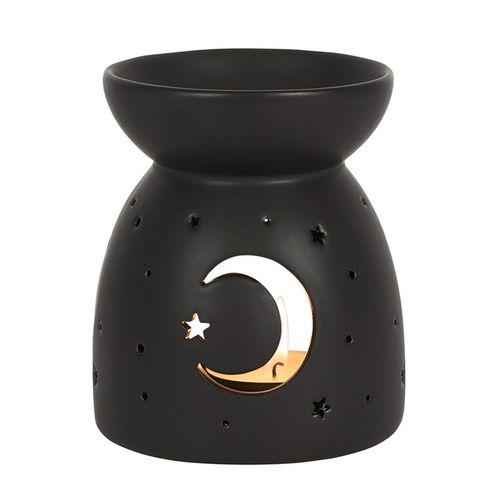 Black Mystical Moon Cut Out Oil Burner 🇬🇧