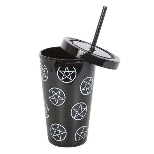 Pentagram Plastic Tumbler with Straw 🇬🇧