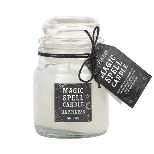 White Sage 'Happiness' Spell Candle Jar 🇬🇧