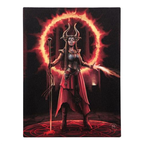 19x25cm Fire Element Sorceress Canvas Plaque by Anne Stokes 🇬🇧