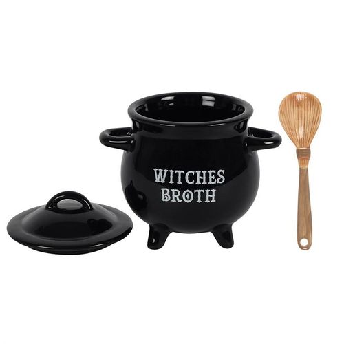 Witches Broth Cauldron Soup Bowl with Broom Spoon 🇬🇧