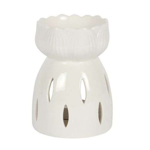 White Gloss Lotus Flower Oil Burner 🇬🇧