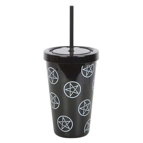 Pentagram Plastic Tumbler with Straw 🇬🇧