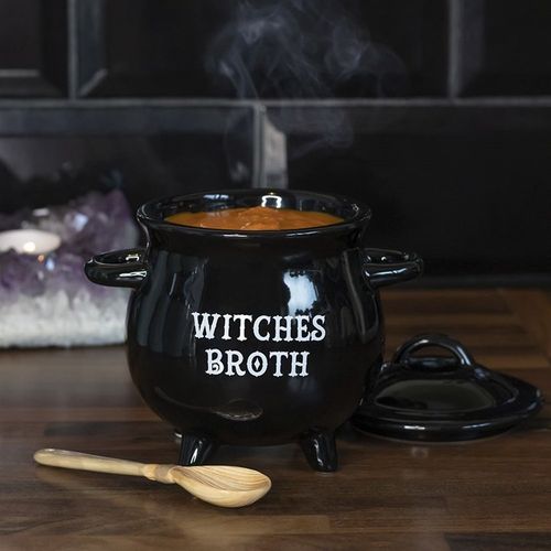 Witches Broth Cauldron Soup Bowl with Broom Spoon 🇬🇧
