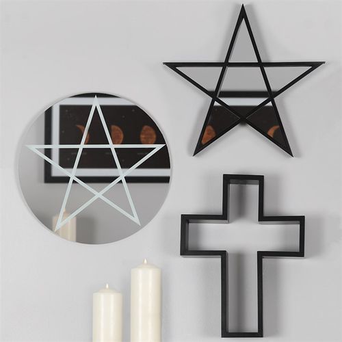Black Framed Pentagram Mirror 🇬🇧