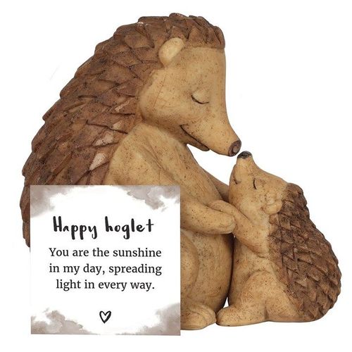 Happy Hoglet Mother and Baby Hedgehog Ornament 🇬🇧