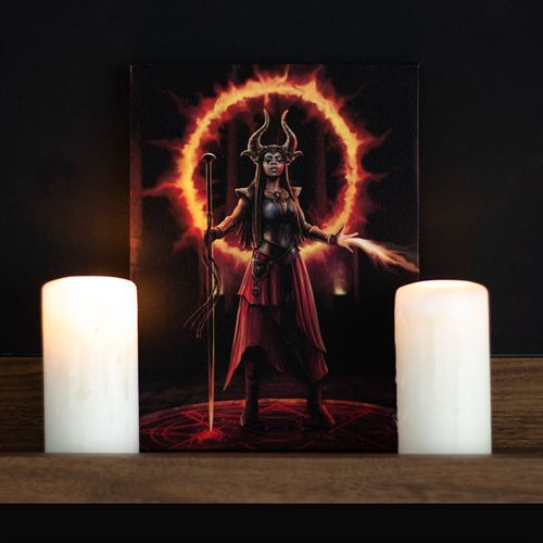 19x25cm Fire Element Sorceress Canvas Plaque by Anne Stokes 🇬🇧