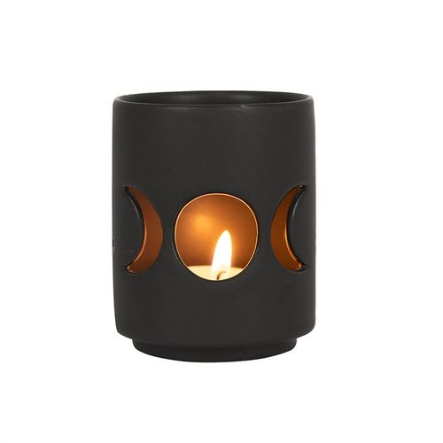 Small Black Triple Moon Cut Out Tealight Holder 🇬🇧