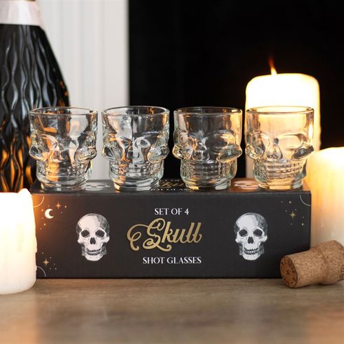 Set of 4 Skull Shot Glasses Set 🇬🇧