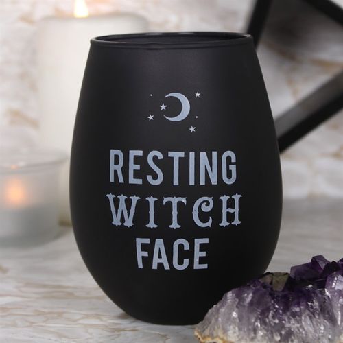 Resting Witch Face Stemless Wine Glass 🇬🇧