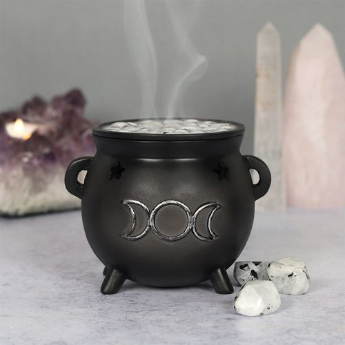 Triple Moon Cauldron Incense Cone Holder 🇬🇧